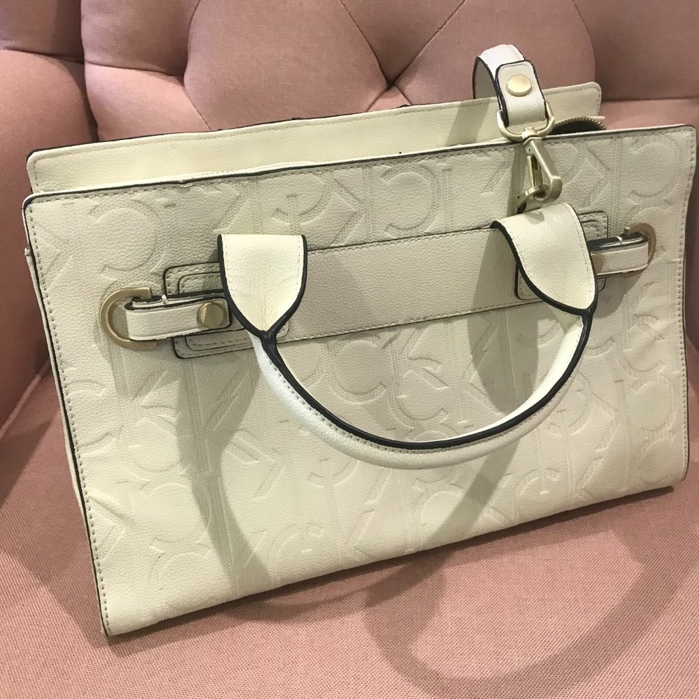 Authentic Calvin Klein Monogram White Shoulder Bag - image 4